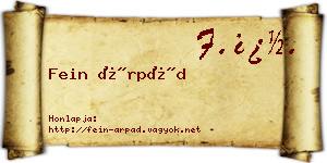 Fein Árpád névjegykártya