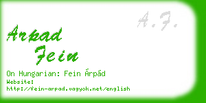 arpad fein business card